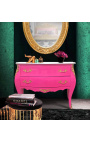 Barok stil Louis XV pink og hvid top med 2 skuffer