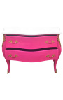 Barok stil Louis XV pink og hvid top med 2 skuffer