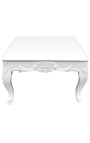 Fyrkantigt soffbord barock vit glansig färg