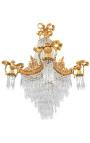 Grande lustre estilo Luís XVI com 4 arandelas