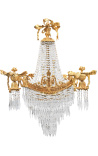 Large chandelier Louis XVI style with 4 sconces