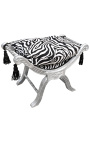 Bank (of Dagobert) zebra stof en zilver hout