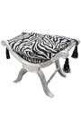 Bench (or Dagobert) zebra fabric and silver wood