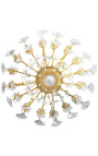 Grand lustre en bronze et verre avec 16 bras