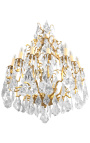 Grand lustre en bronze et verre avec 16 bras