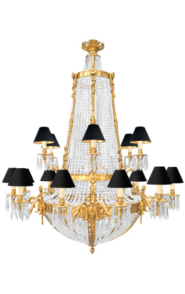 Enorme lustre de style Napoléon III avec 18 bras de lumières