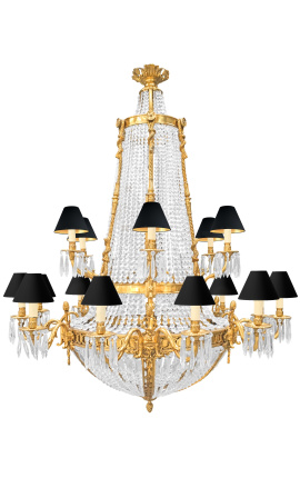 Veldig stor lysekrone i Napoleon III-stil med 18 lampetter