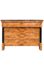 Empire Style Elm Loupe Dresser con mármol negro