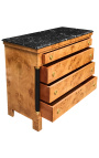 Empire Style Elm Loupe Dresser con mármol negro