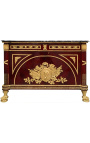 Commode buffet de style Empire avec bronzes dorés et marbre noir