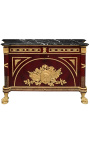 Commode buffet de style Empire avec bronzes dorés et marbre noir