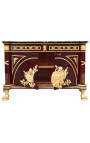 Commode buffet de style Empire avec bronzes dorés et marbre noir