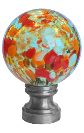 sfera di vetro soffiata per cornici blu multicolore stile Murano