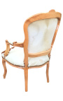 Барокко кресло Louis XV с настоящей коричневой и белой коровьей кожей и необработанной древесиной