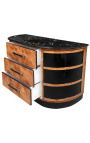 Art Deco Style Buffet in Elm Burl and Black Marble