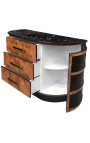 Art Deco Style Buffet in Elm Burl and Black Marble