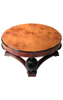 Art Deco style coffee table in elm burl and black lacquered