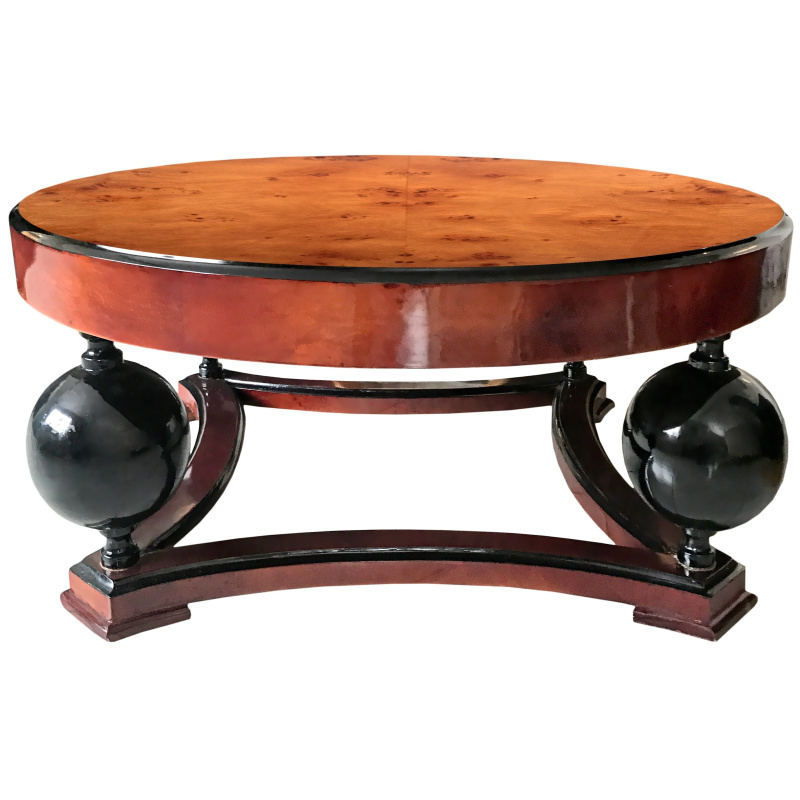 Art Deco Style Coffee Table In Elm Burl, 1940 Coffee Table Styles