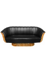 Sofa "Tulip" 3 fotele art deco styl elm i czarny leatherette