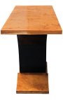 Konsola w stylu Art Deco z pętelki wiązu i czarny lakierowany stojak