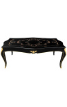 Très grande table de repas baroque avec marqueterie et bronzes dorés
