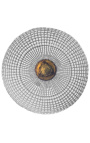 Enorme lustre boule à pampilles verre avec bronzes