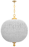 Enorme lustre boule à pampilles verre avec bronzes