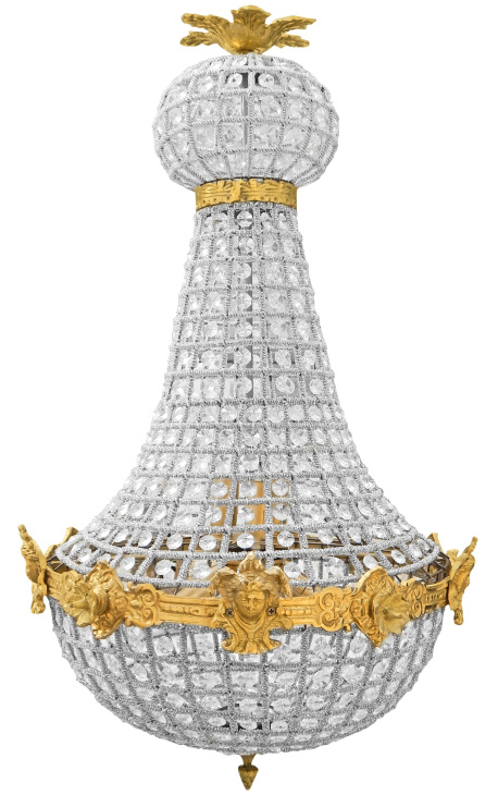 Lustre mongolfiere bronzový lustre s priehľadným sklom