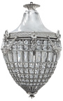 Stort lysekroneglas med sølvfarvet bronze