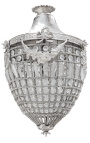 Stort lysekroneglas med sølvfarvet bronze