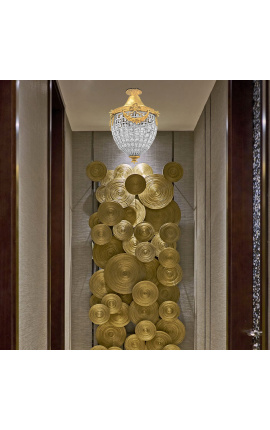 Cristal transparente Chandelier con bronces