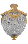 Lustre com gotas de vidro transparente com bronzes
