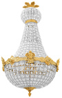 Πολυέλαιος Montgolfiere με χρυσό μπρονζέ και διαφανές γυαλί