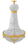 Sehr großer Montgolfiere-Kronleuchter aus Bronze mit klarem Glas