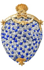 Lampada da ballo in vetro blu e bianco con bronzo