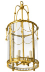 Gran linterna de salón de bronce dorado estilo Luis XVI