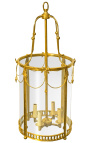 Grande lanterna de hall de entrada em bronze dourado estilo Louis XVI