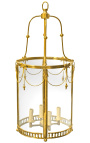 Голям фенер за зала от позлатен бронз в стил Луи XVI