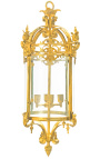 Grande lanterne de hall d'entrée en bronze doré