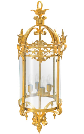 Great lantern for hall of gilded bronze