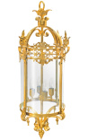Stor Hall Lantern, Gilded Bronze Louis XV Stil - 40cm Ø - 6
