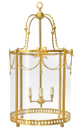 Grande lanterne de hall d'entrée bronze doré style Louis XVI 50 cm