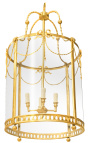 Grande lanterne de hall d'entrée bronze doré style Louis XVI 50 cm