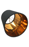 Golden and black lampshade to clip-on bulbs perfect for wall lights