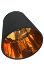 Pantalla negra amb clip amb interior daurat per aplic de paret