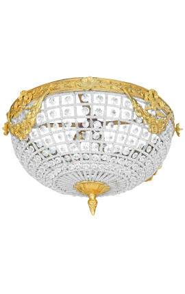 Soffitto con pendenti in vetro trasparente in bronzo