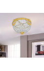 Llum de sostre amb penjolls de vidre transparent amb bronzes