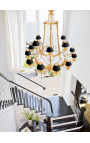 Gouden en zwarte lampshade tot clip-op bulbs perfect voor muurlicht