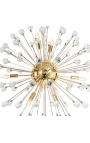 "Orion" chandelier in goud gekleurd staal en acrylglas