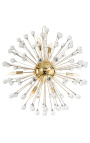 "Orion" chandelier in gold colored stainless steel and glass